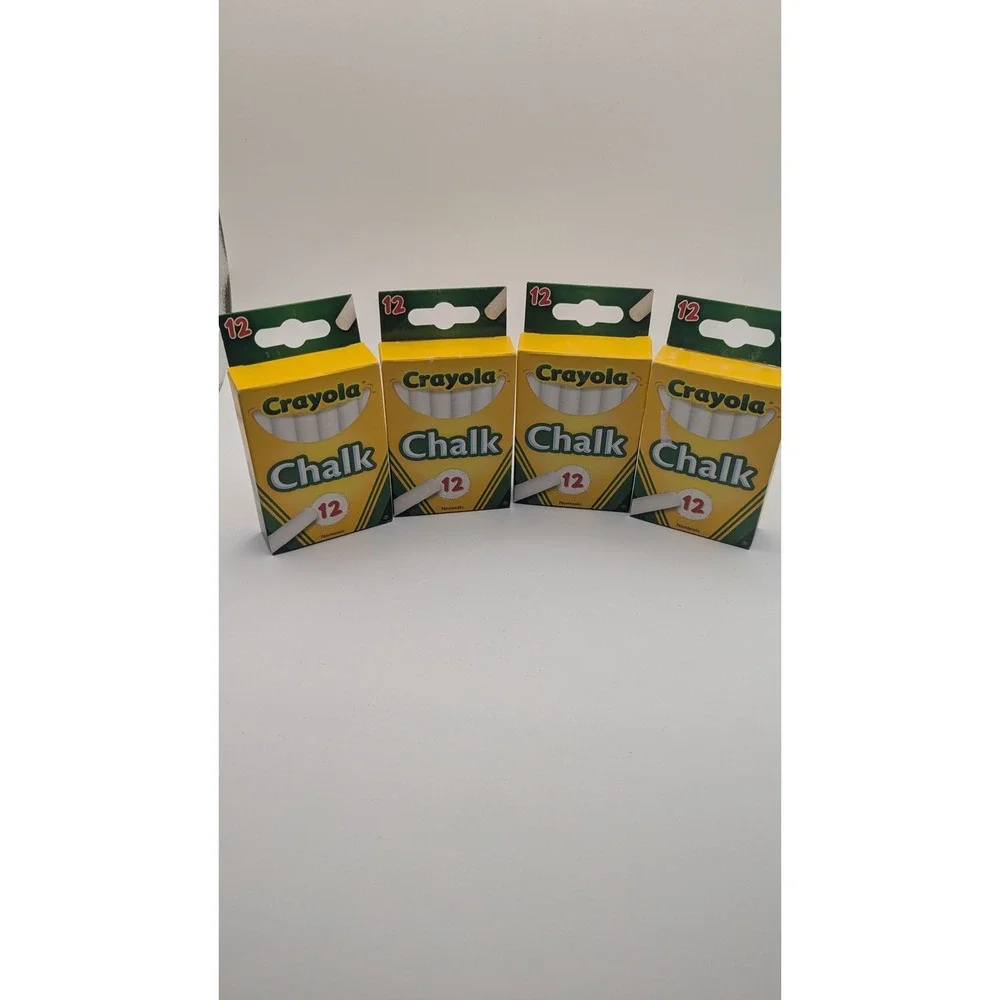 Crayola White Chalk Sticks 12 Count per‎ Box 4 Pack Bulk Non-Toxic 51-0320